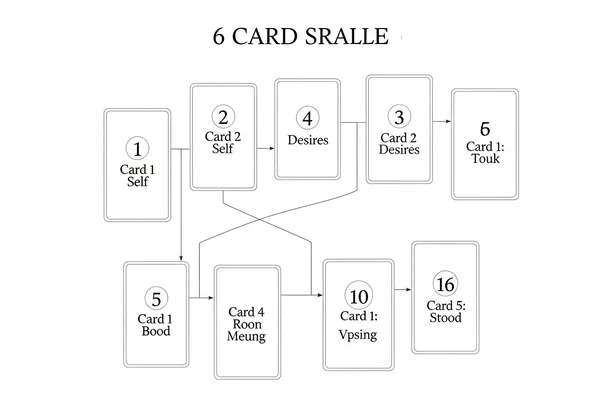 타로 스프레드의 6가지 위치를 보여주는 다이어그램