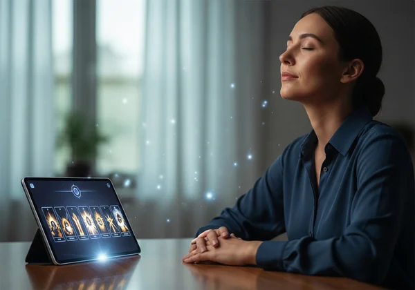 무료 온라인 타로 리딩 중 고심하는 사람