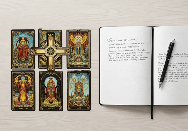 저널 옆 6카드 타로 스프레드