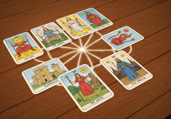 Major Arcana cards in a 6-card spread
