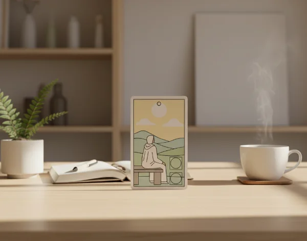 Grounded tarot journaling scene