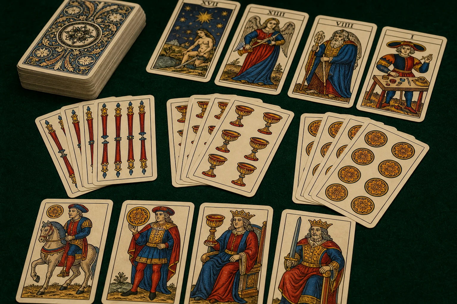 French tarot deck details