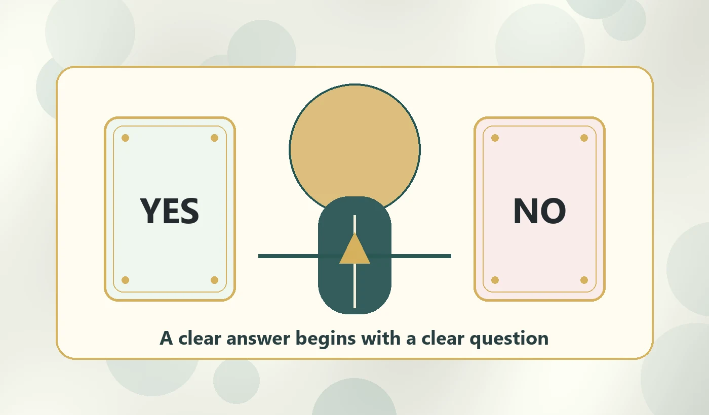 Person weighing a yes or no choice